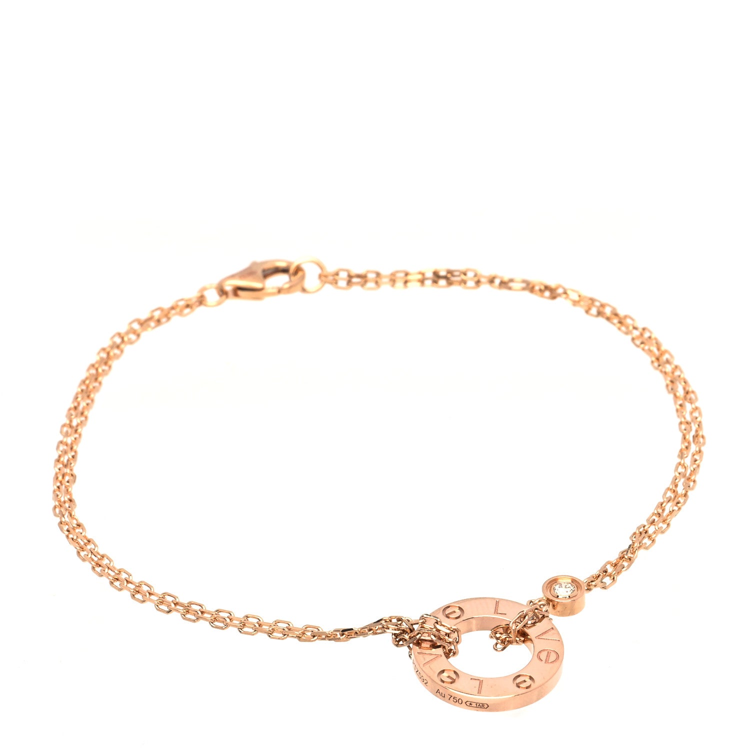 Cartier 18K Pink Gold Diamond LOVE Bracelet 1 of 4