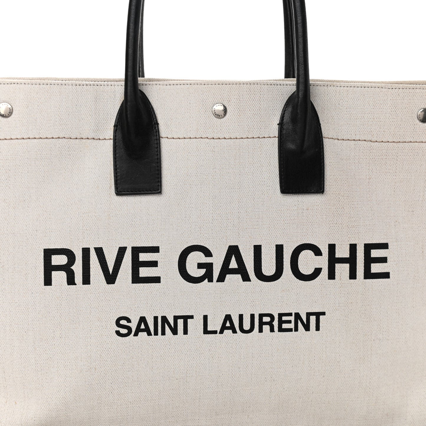Linen Calfskin Rive Gauche Tote Optic White