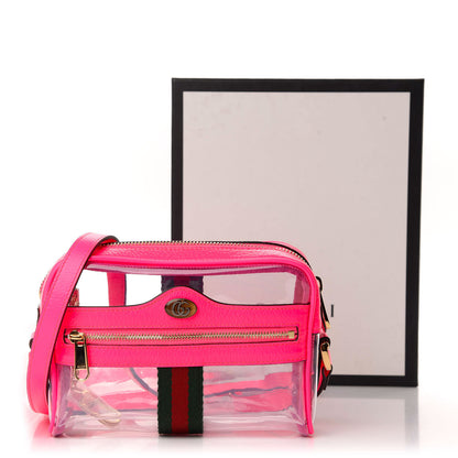Gucci Vinyl Web Mini Ophidia Transparent Shoulder Bag Fluorescent Fuchsia 10 of 10