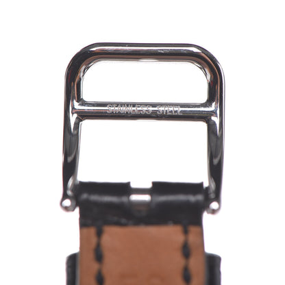 Hermes Stainless Steel Alligator Diamond Mother of Pearl 20mm Kelly Cadena Quartz Watch Noir 9 of 12