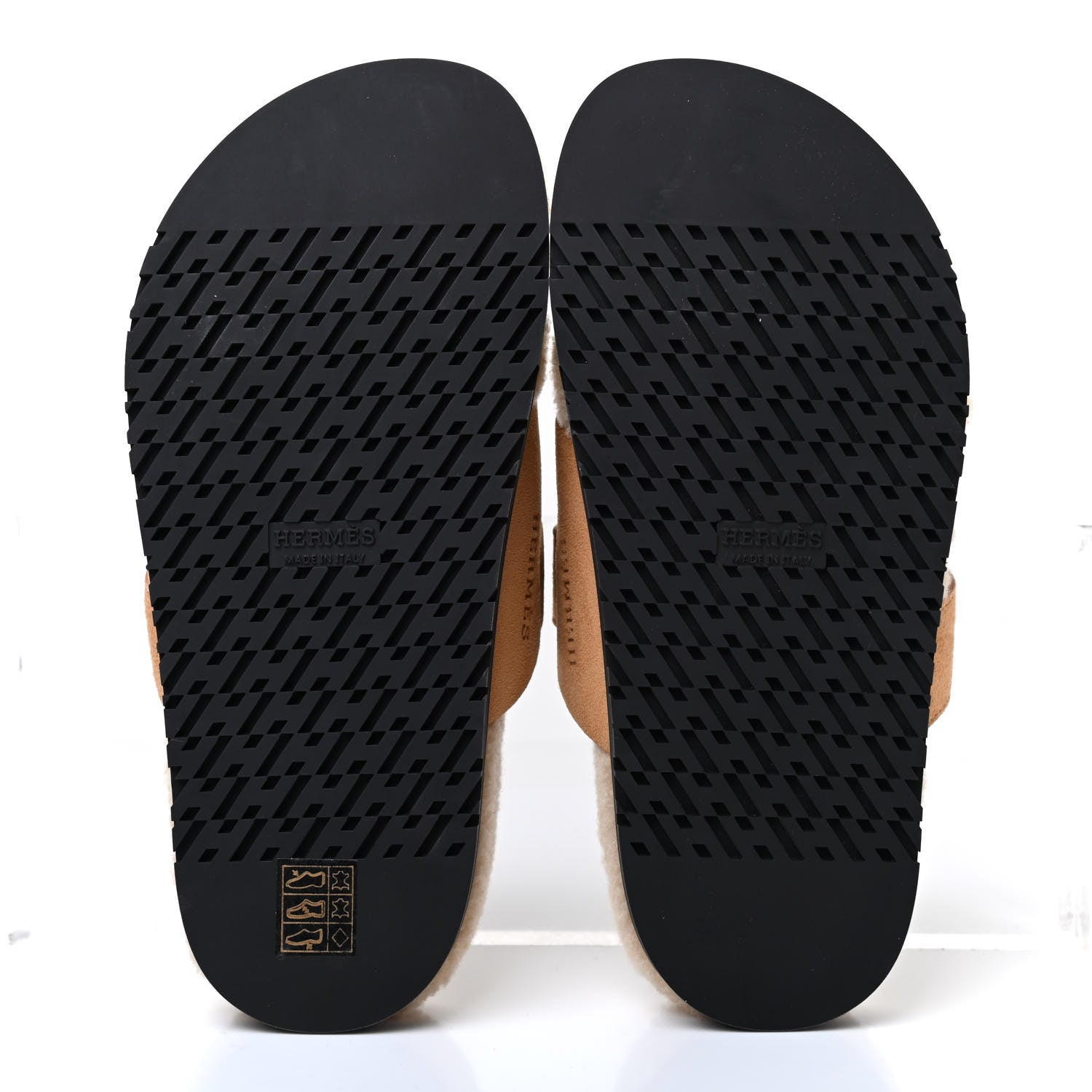 Hermes Suede Goatskin Woolskin Womens Chypre Sandals 36.5 Golden Beige 4 of 4