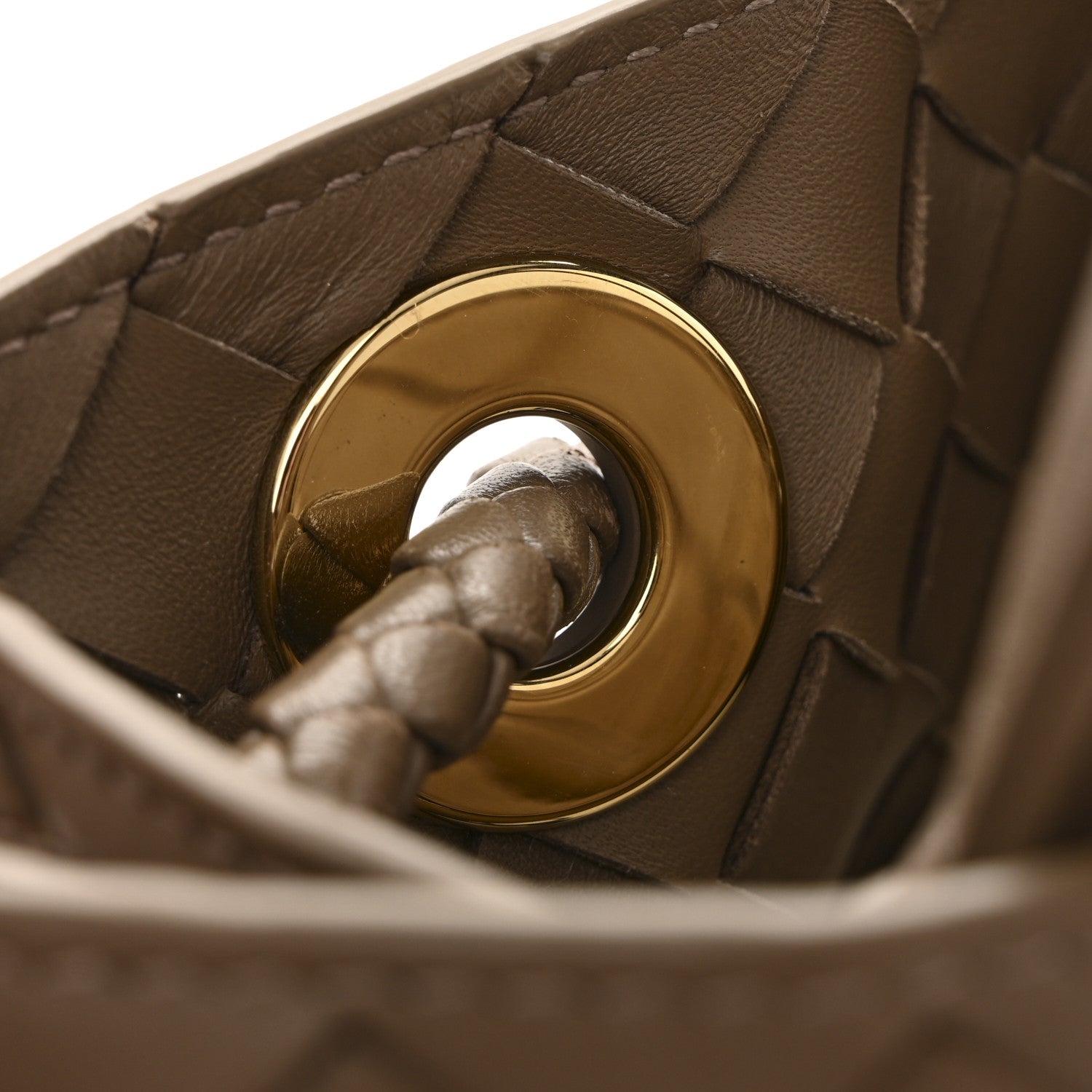 Bottega Veneta Nappa Intrecciato Small Andiamo Shoulder Bag Taupe