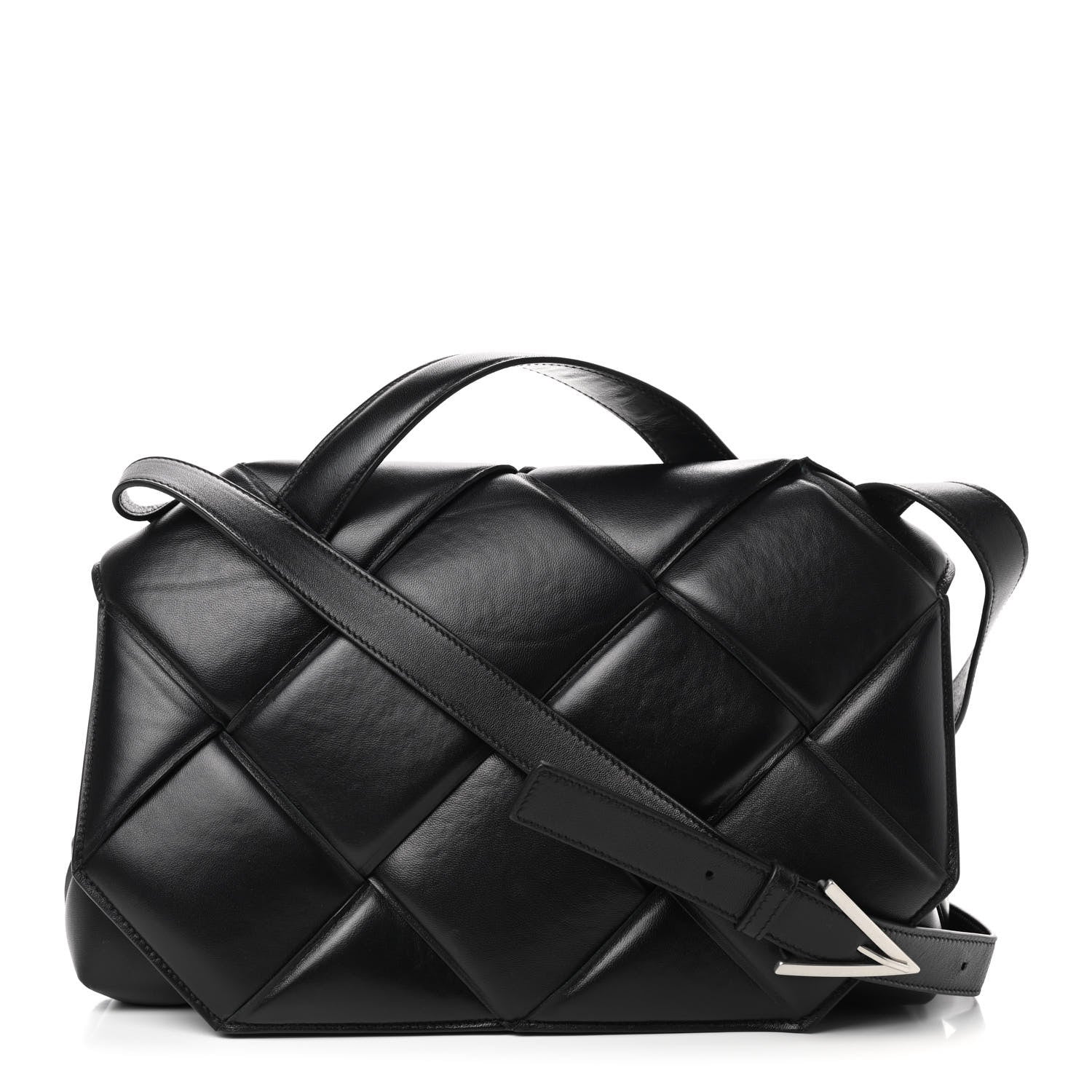 Bottega Veneta Nappa Intreccio Padded Top Handle Shoulder Bag Black 1 of 8