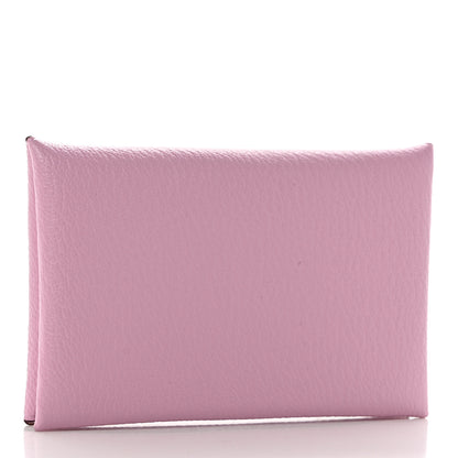 Hermes Chevre Mysore Calvi Card Case Mauve Sylvestre 3 of 8