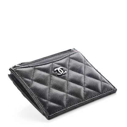 Chanel Iridescent Caviar Quilted CC Zip Card Holder Black 4 of 8