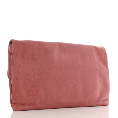 Balenciaga Agneau Giant 12 Rose Gold Hardware Envelope Clutch Rose Bruyere 3 of 6