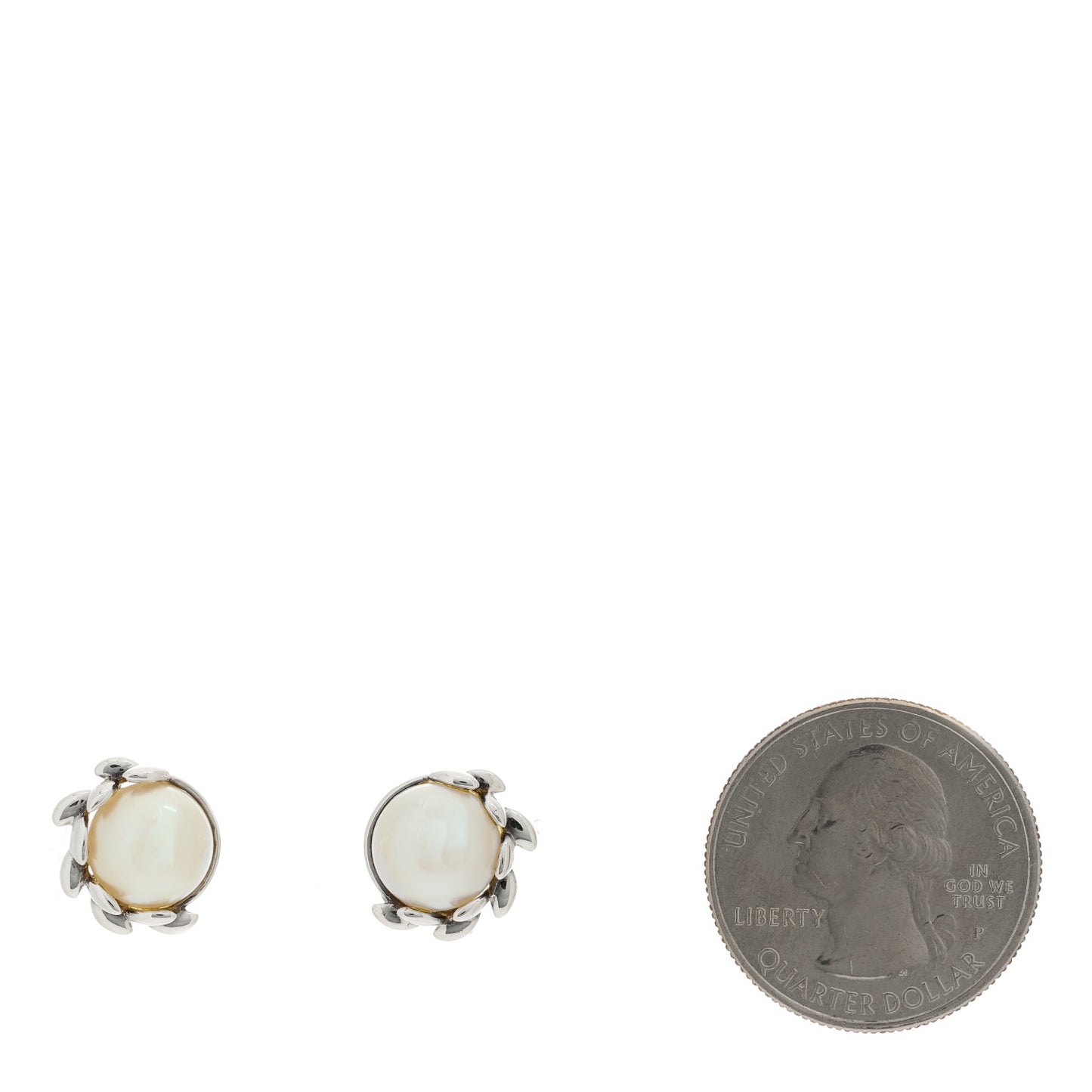Sterling Silver Pearl Paloma Picasso Olive Leaf Earrings