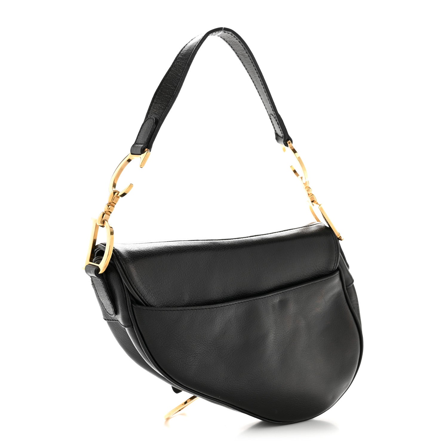 Christian Dior Shiny Goatskin  Saddle Bag Black 3 of 16