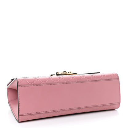 Gucci Guccissima Signature Medium Padlock Shoulder Bag Rose Baby Candy 3 of 4