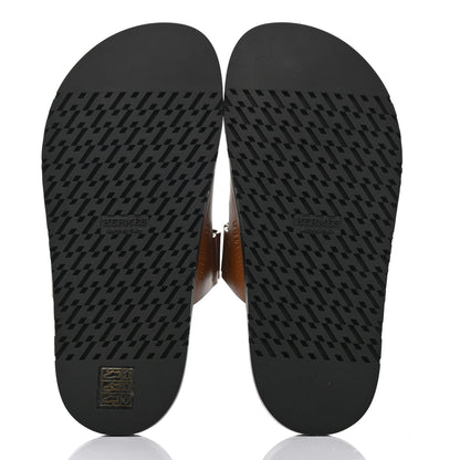 Hermes Calfskin Womens Chypre Sandals 35 Gold 5 of 10
