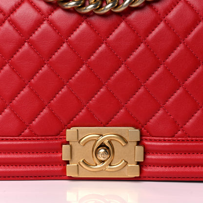 Chanel Lambskin Quilted Medium Boy Flap Red 8 of 16