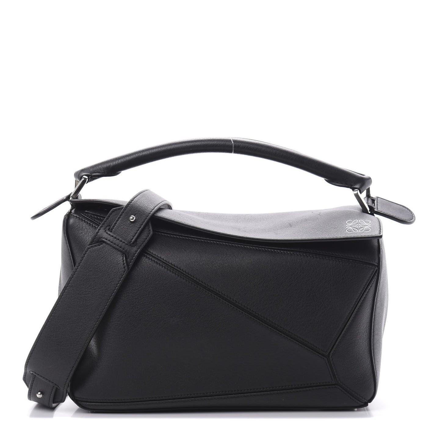 Calfskin Medium Puzzle Bag Black