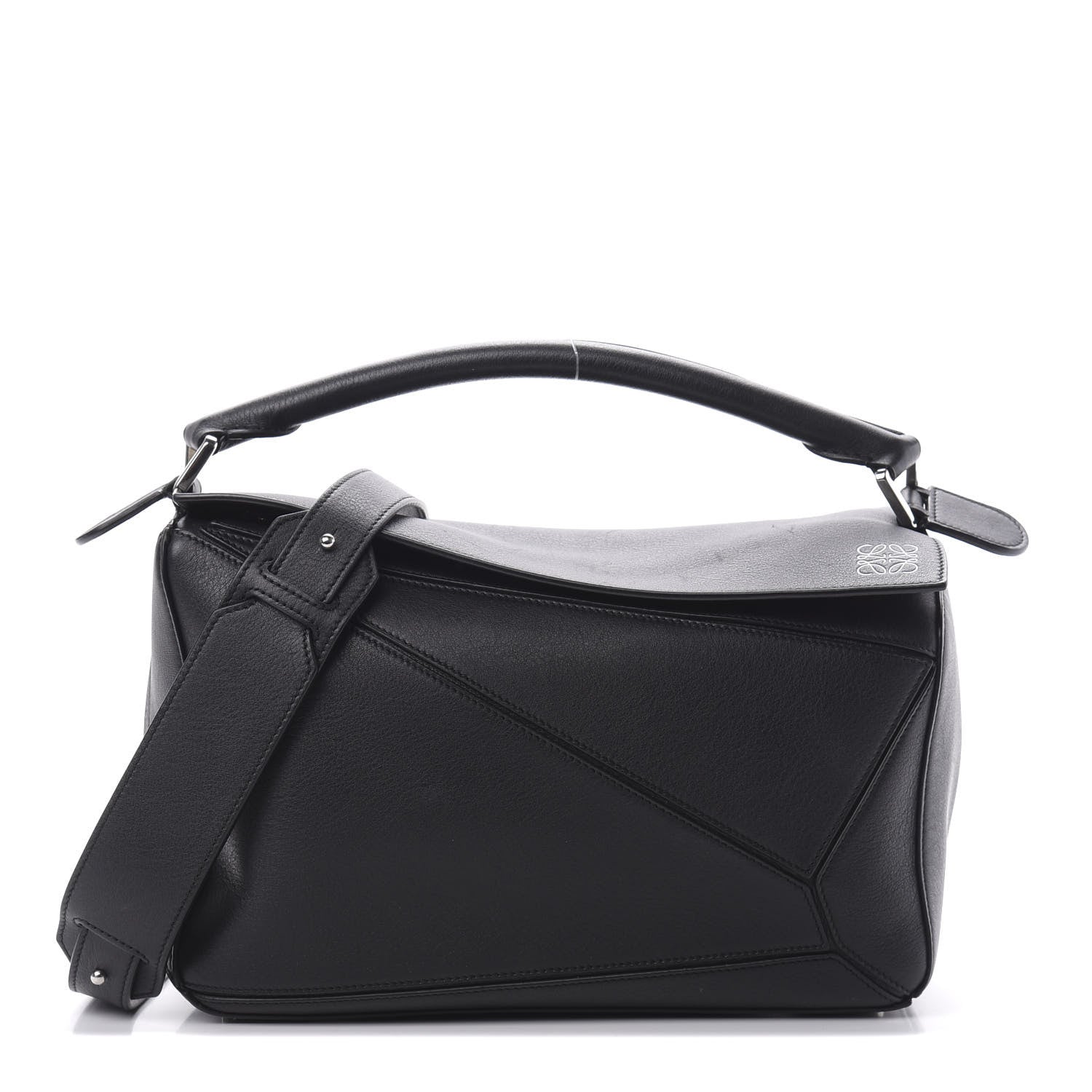Loewe Calfskin Medium Puzzle Bag Black 1 of 13