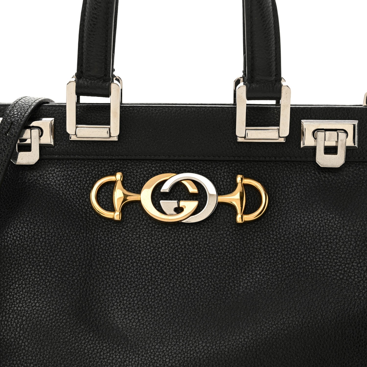 Gucci Grainy Calfskin Small Zumi Top Handle Bag Black 8 of 10