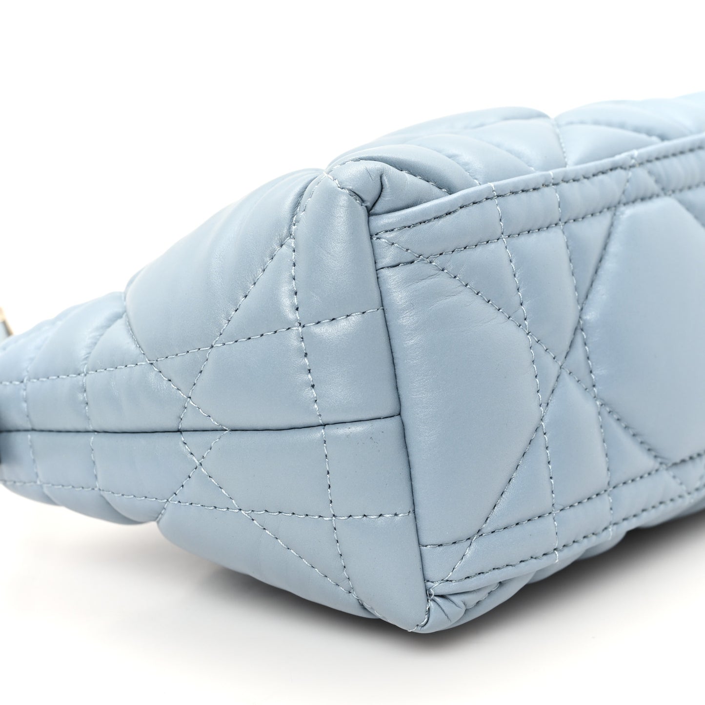 Calfskin Macrocannage Small Diortravel Nomad Pouch Bracing Blue