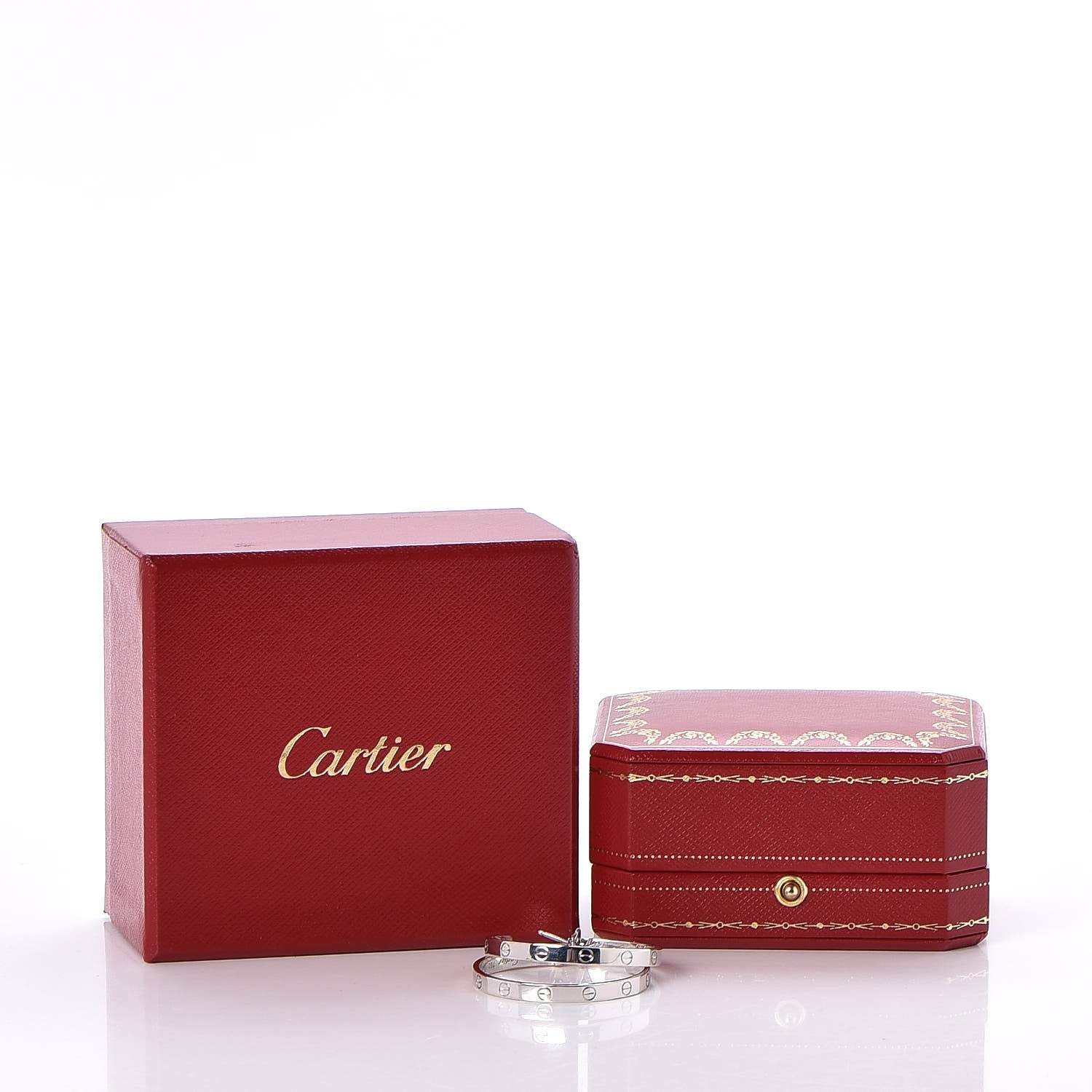 Cartier 18K White Gold Large LOVE Hoop Earrings 9 of 9