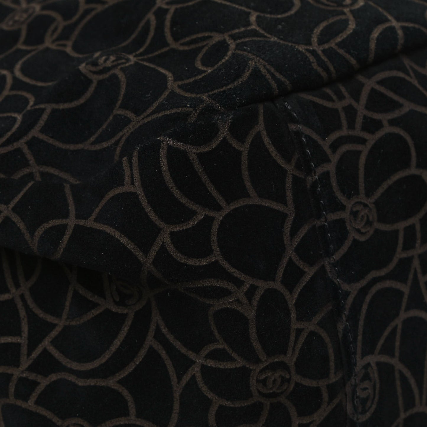 Suede Camellia Hobo Bag Black