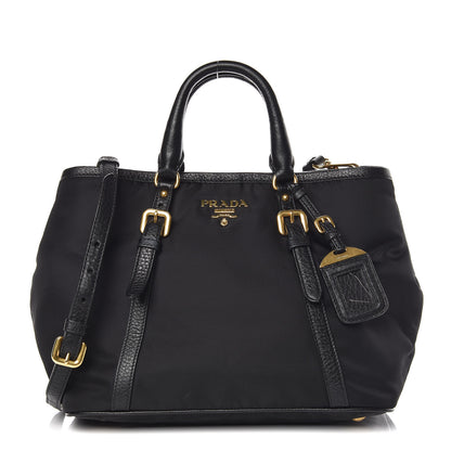 Prada Tessuto Nylon Vitello Daino Tote Black 1 of 10