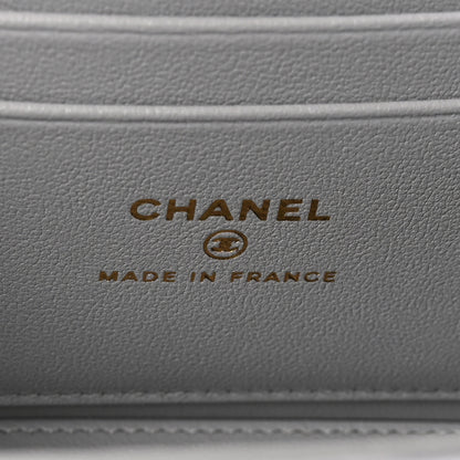 Chanel Lambskin Quilted Small Pillow Crush Vanity Case With Chain  Grey 7 of 11