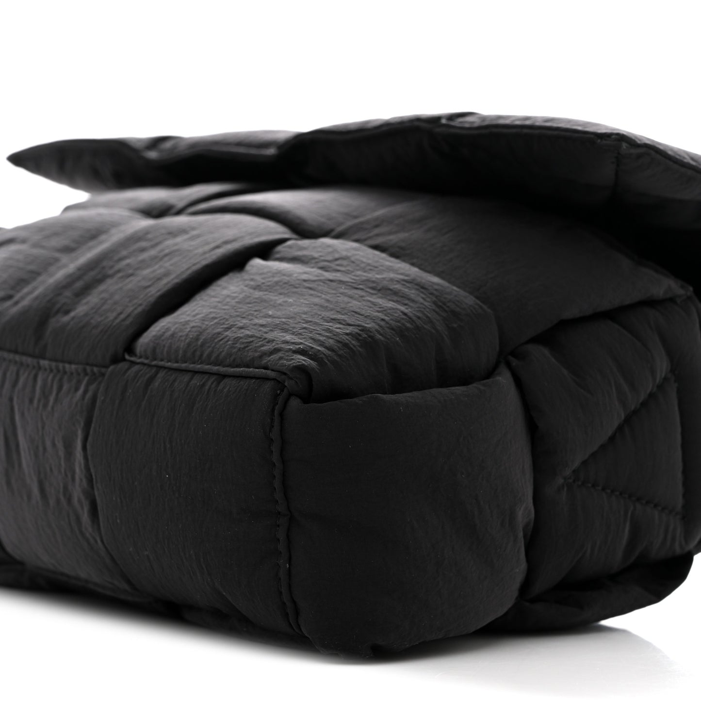 Nylon Intrecciato Padded Tech Cassette Bag Black