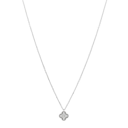 Van Cleef & Arpels 18K White Gold Diamond Sweet Alhambra Pendant Necklace 1 of 5