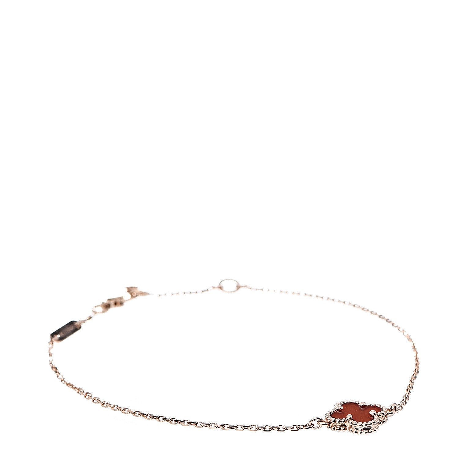 Van Cleef & Arpels 18K Rose Gold Carnelian Sweet Alhambra Bracelet 1 of 7
