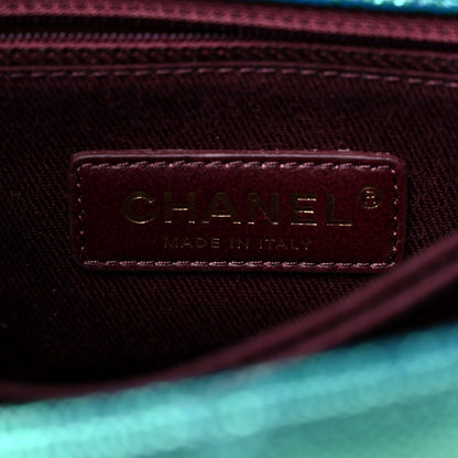 Chanel Metallic Caviar Quilted Mini Coco Handle Flap Blue 5 of 9
