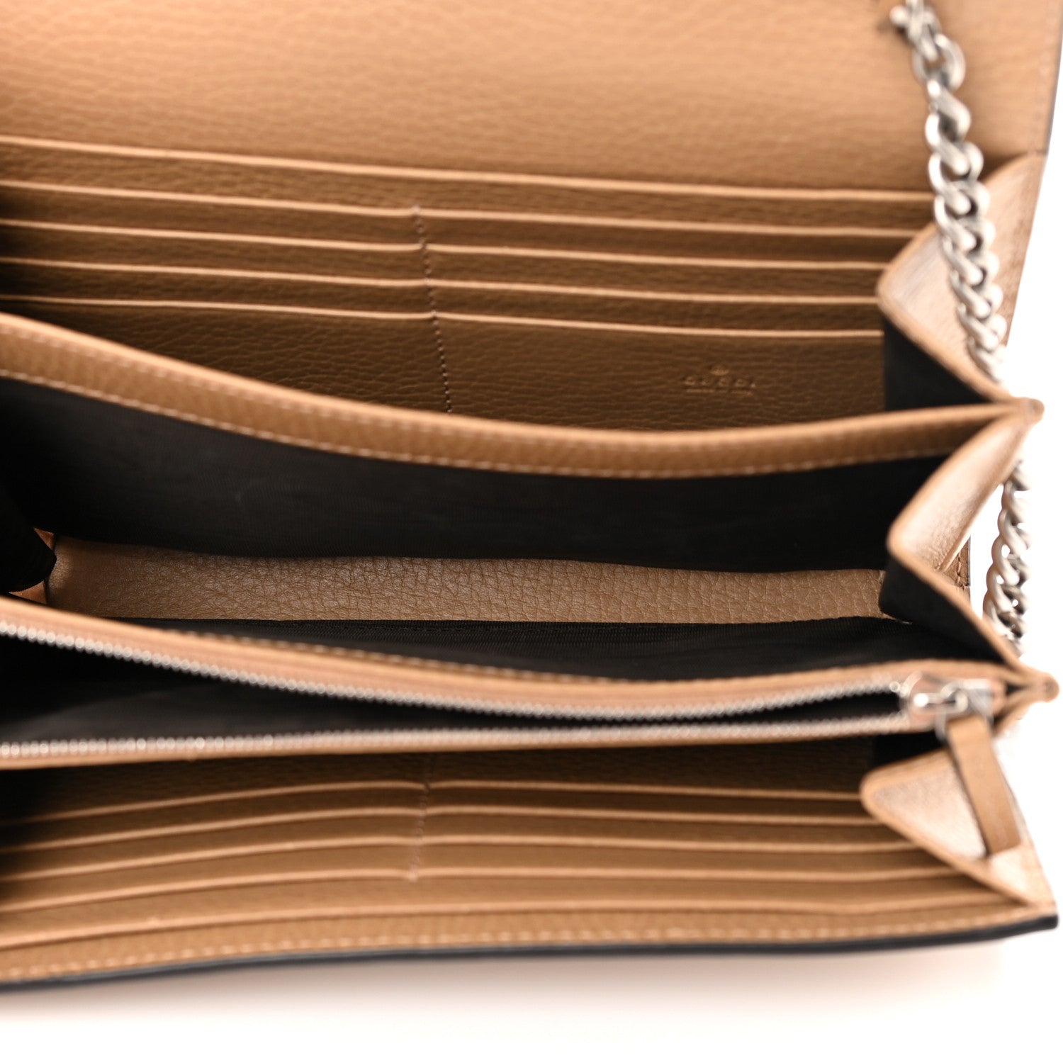 Gucci Dollar Calfskin Crystal Mini Dionysus Chain Wallet Natural Tan Black Diamond 5 of 11