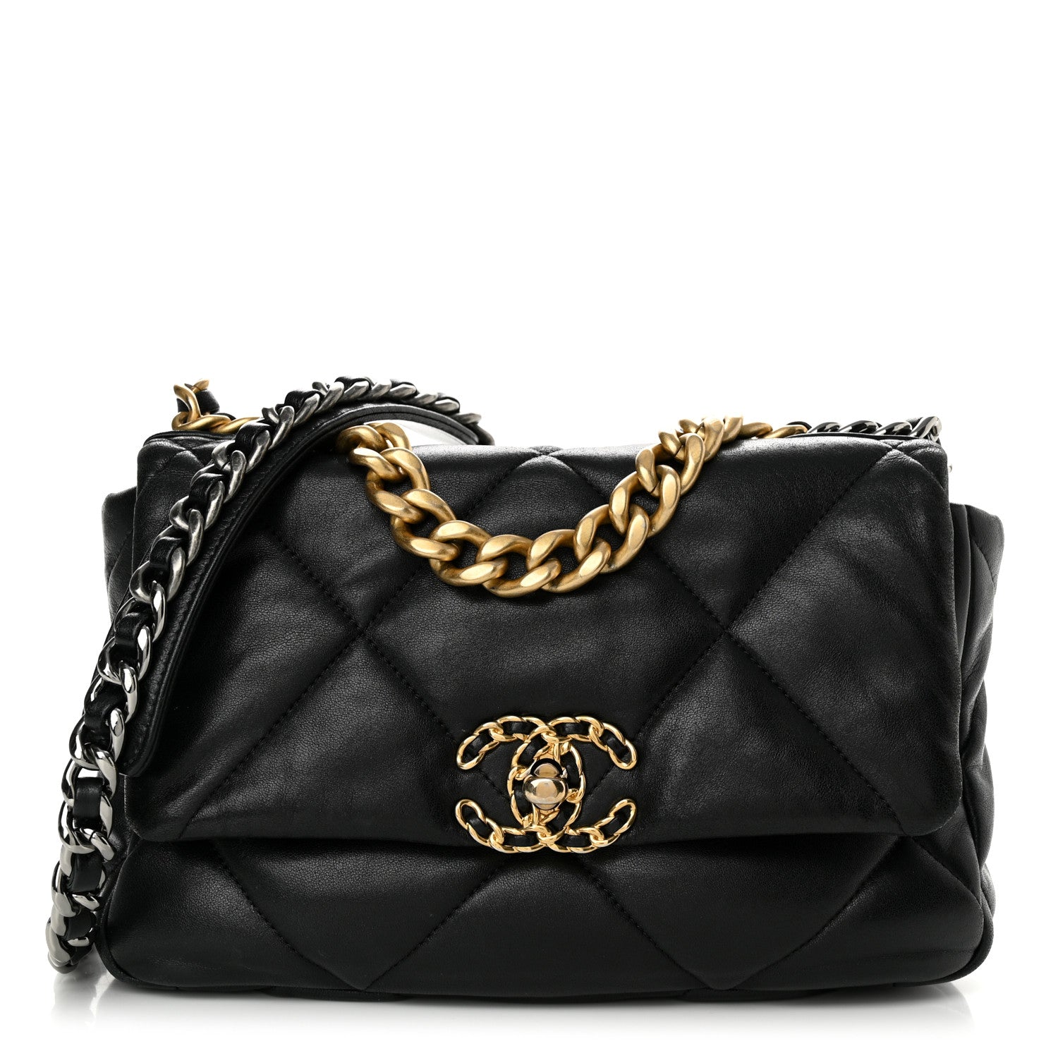 Chanel Lambskin Quilted Medium Chanel 19 Flap Black 1 of 11