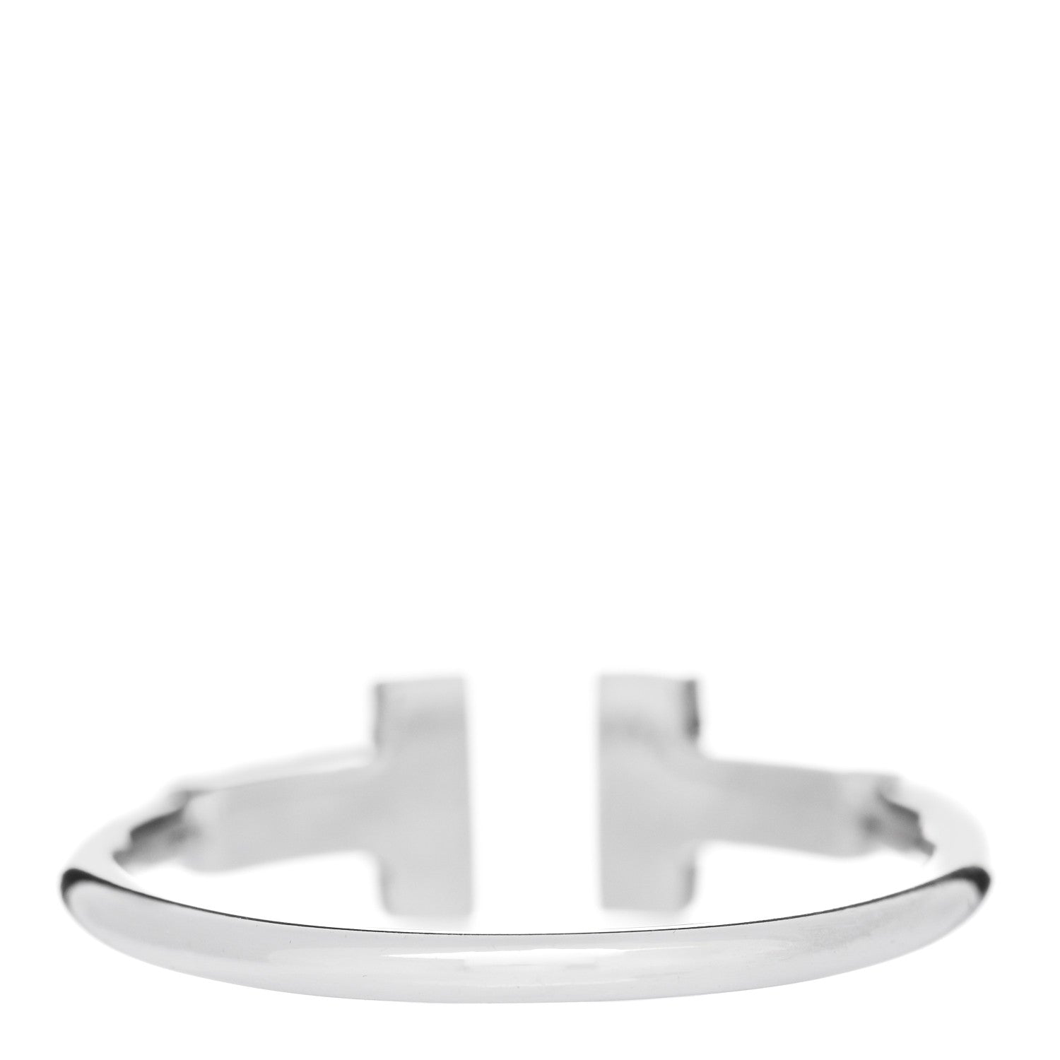 Tiffany 18K White Gold Diamond T Wire Ring 53 6.5 3 of 4