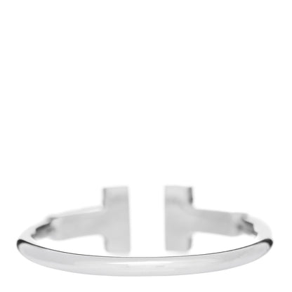 Tiffany 18K White Gold Diamond T Wire Ring 53 6.5 3 of 4