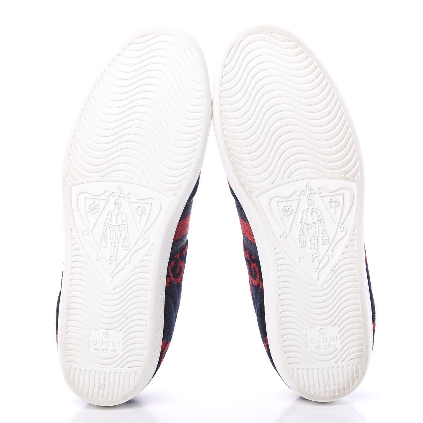 Terry Cloth GG Monogram Web Womens Ace Sneakers 40 Blue Red