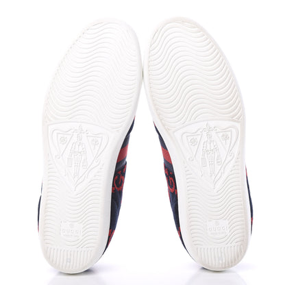 Gucci Terry Cloth GG Monogram Web Womens Ace Sneakers 40 Blue Red 5 of 8
