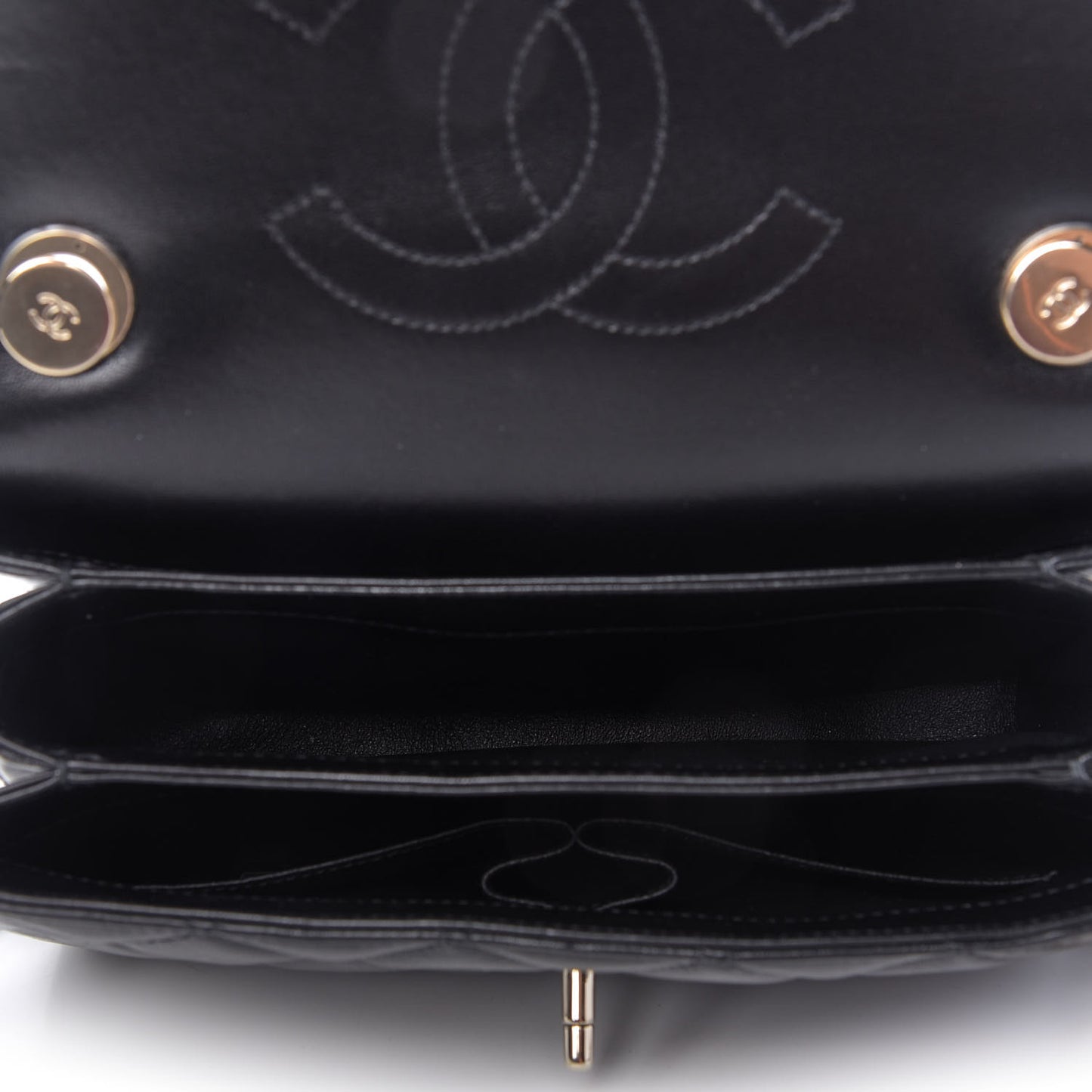 Lambskin Quilted Small Trendy CC Dual Handle Flap Bag Black