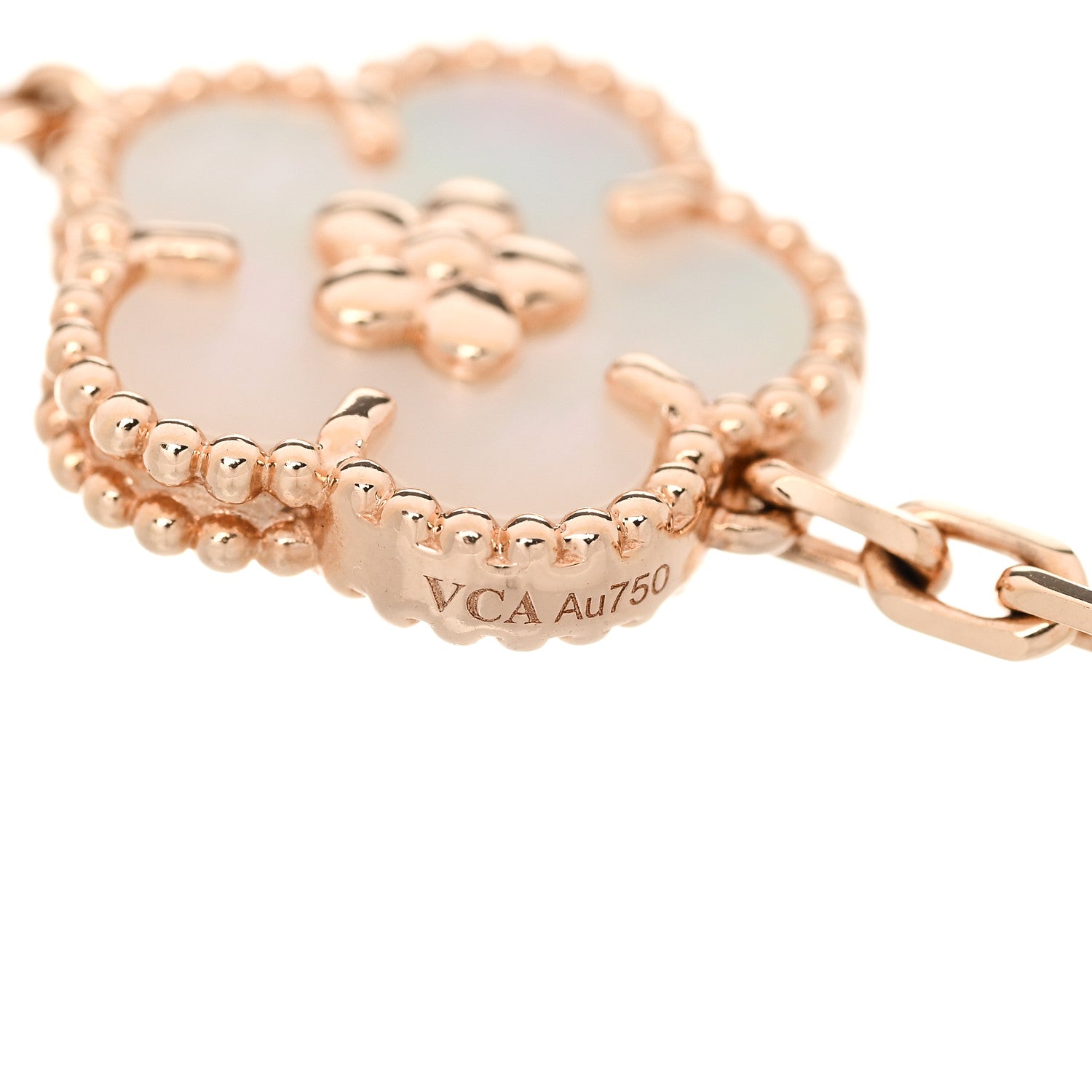 Van Cleef & Arpels 18K Rose Gold Carnelian Mother of Pearl Onyx 5 Motifs Lucky Spring Bracelet 4 of 5