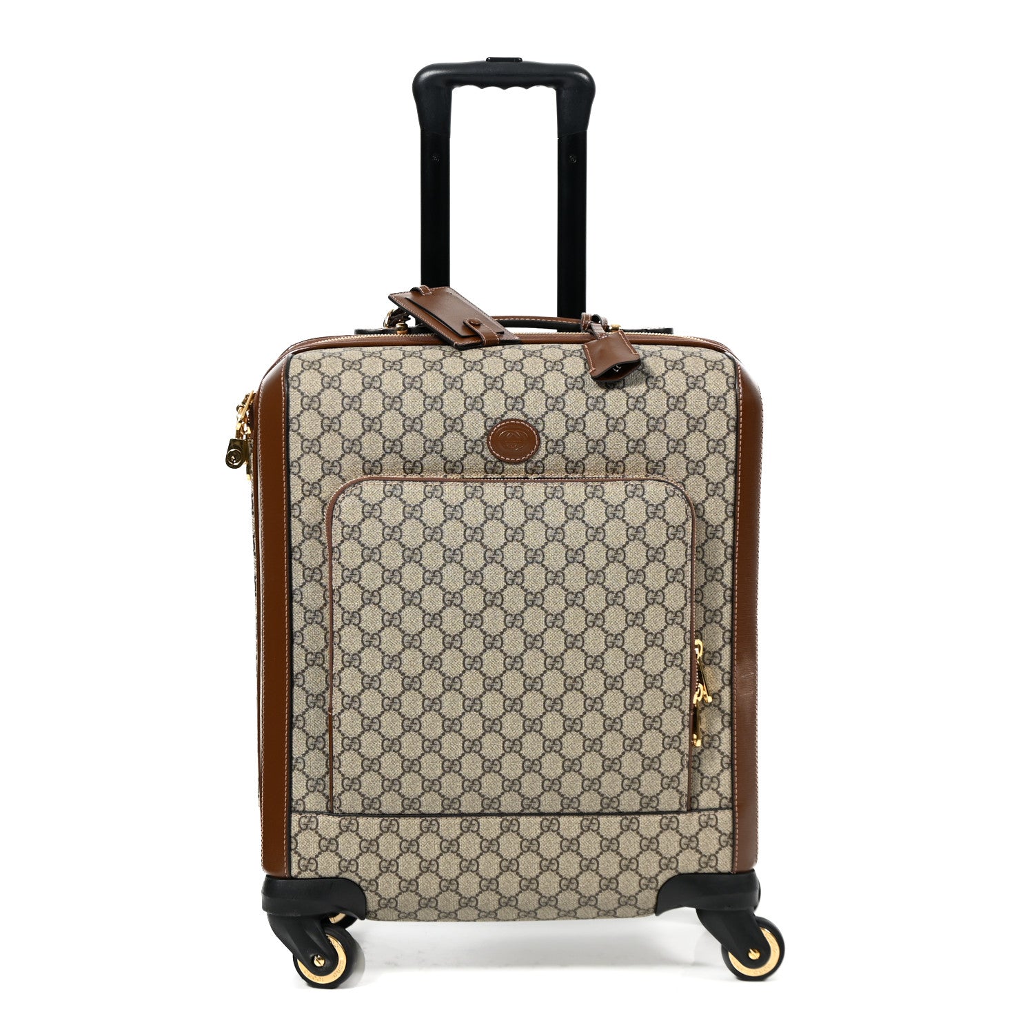 Gucci GG Supreme Monogram Azalea Calfskin Retro Interlocking G Carry On Trolley Beige Ebony Brown Sugar 1 of 12
