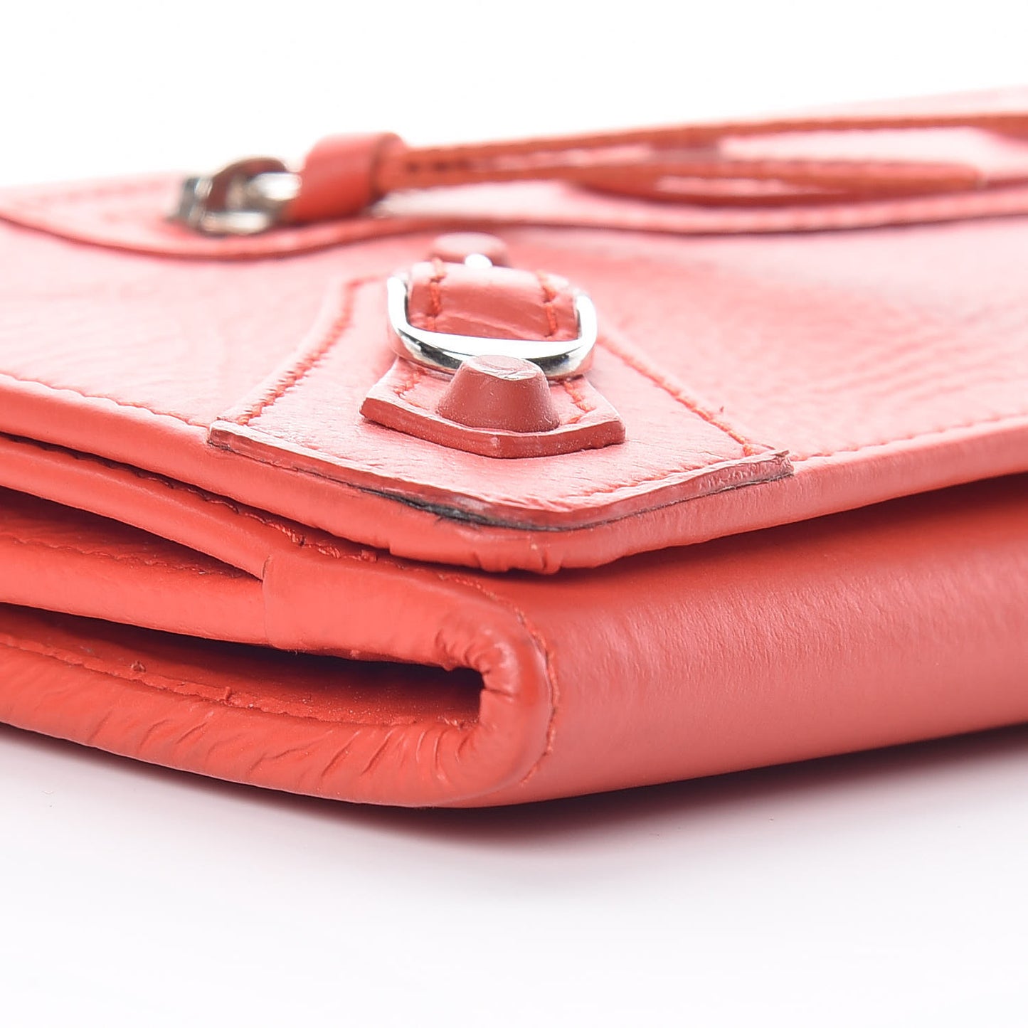 Agneau Classic Hardware Money Wallet Rouge Coquelicot