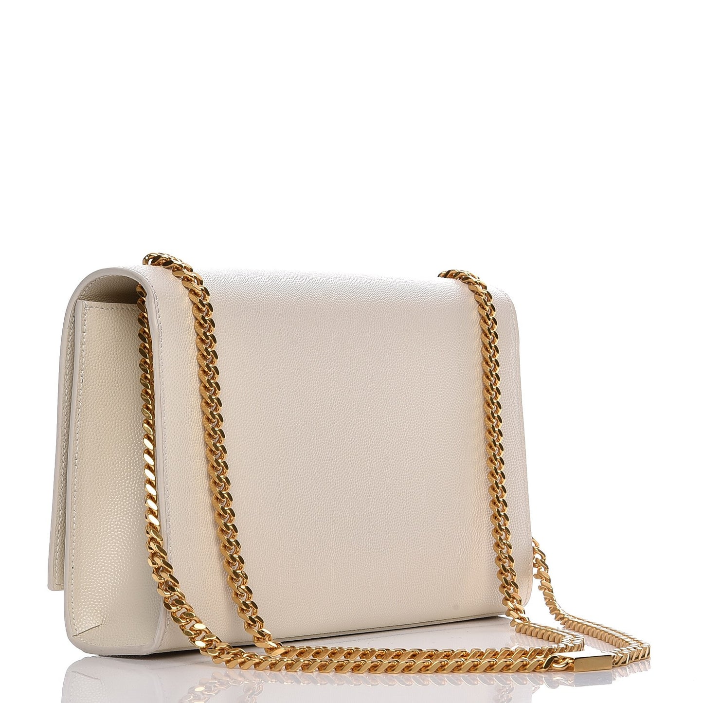 Grain De Poudre Medium Classic Monogram Kate Satchel Dove White