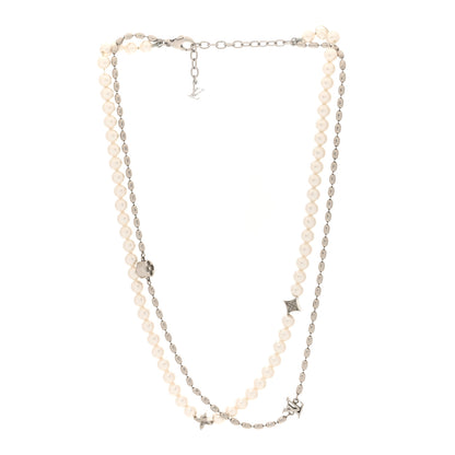 Louis Vuitton Metal Pearls Fusion Necklace Silver 3 of 7