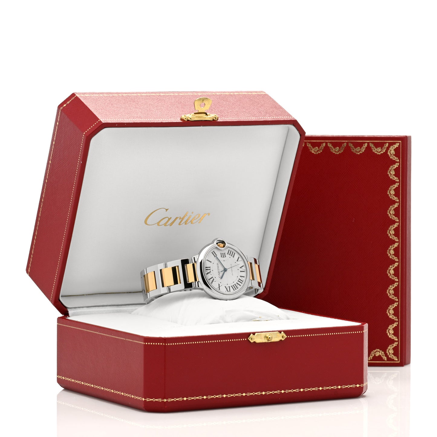 Stainless Steel 18K Yellow Gold 36mm Ballon Bleu De Cartier Automatic Watch