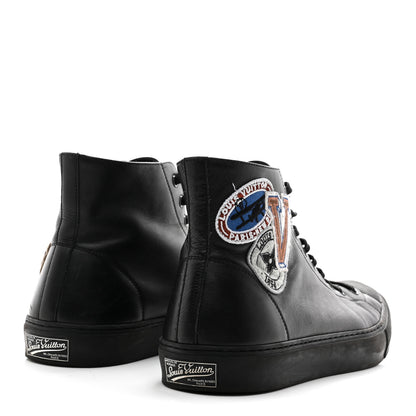 Louis Vuitton Calfskin LV League Tattoo Sneaker Boots 8.5 Black 5 of 10