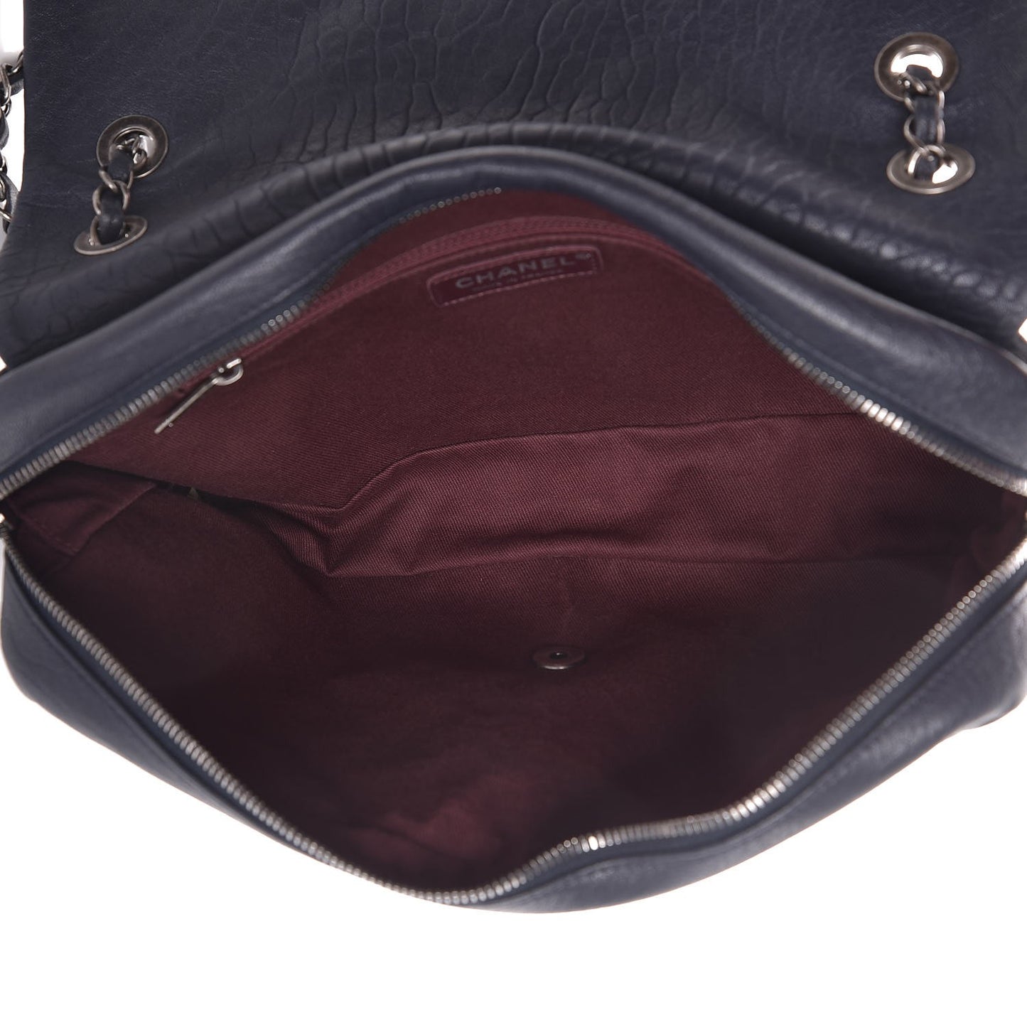 Sheepskin Quilted Jumbo Easy Flap Navy Blue