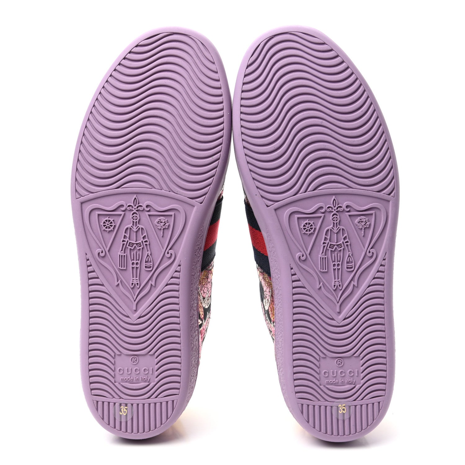 Gucci Lurex Brocade Web Nappa Womens Ace Sneakers 35 Black Pink Oro Vecchio 5 of 9