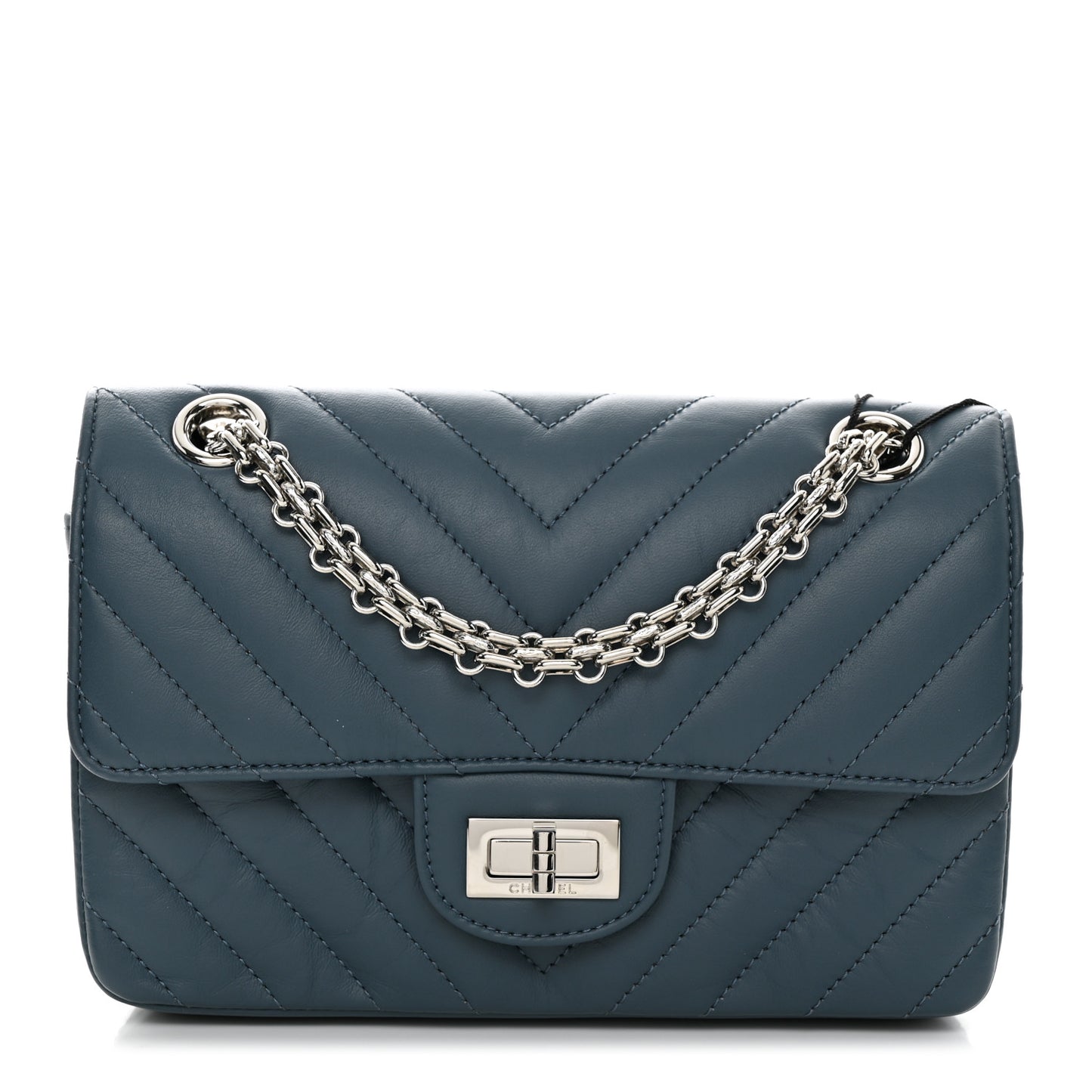 Aged Calfskin Chevron Quilted 2.55 Reissue Mini Flap Blue