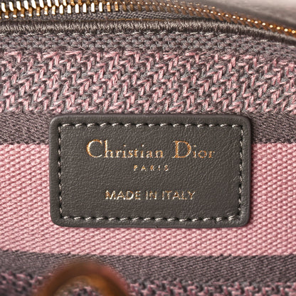 Christian Dior Canvas Toile De Jouy Embroidered Medium Lady D-Lite Gray Pink 6 of 9