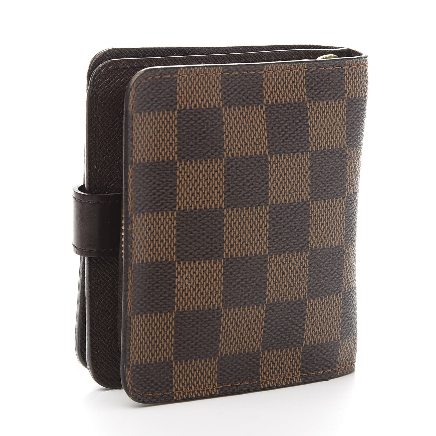 Damier Ebene Zippe Zipped Compact Wallet