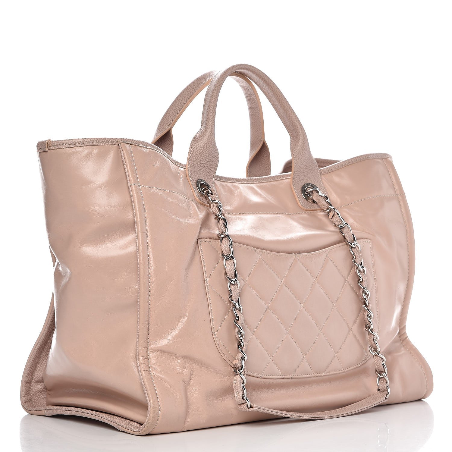 Chanel Glazed Calfskin Large Deauville Tote Light Pink 3 of 11