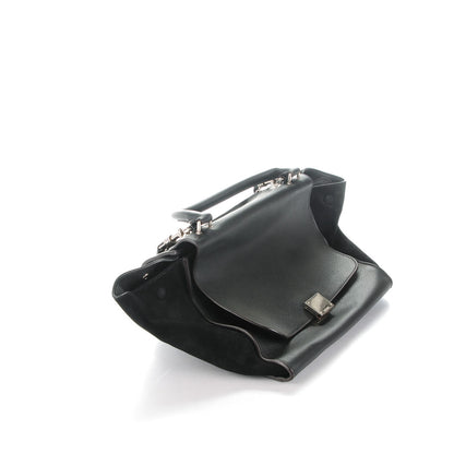 Celine Drummed Calfskin Suede Medium Trapeze Black 10 of 10