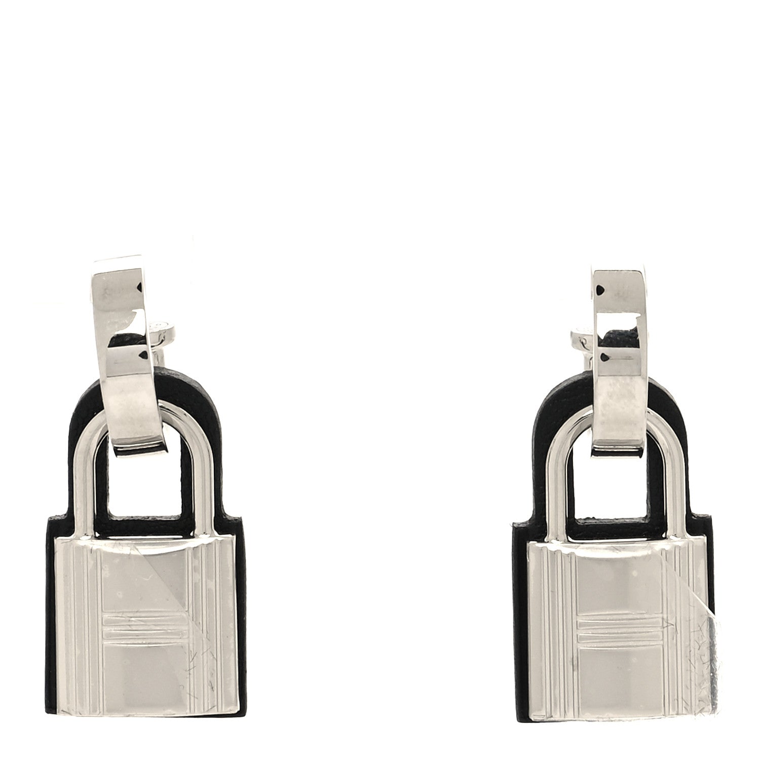 Hermes Palladium Swift O'Kelly Earrings Black 1 of 6