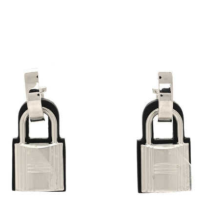 Hermes Palladium Swift O'Kelly Earrings Black 1 of 6